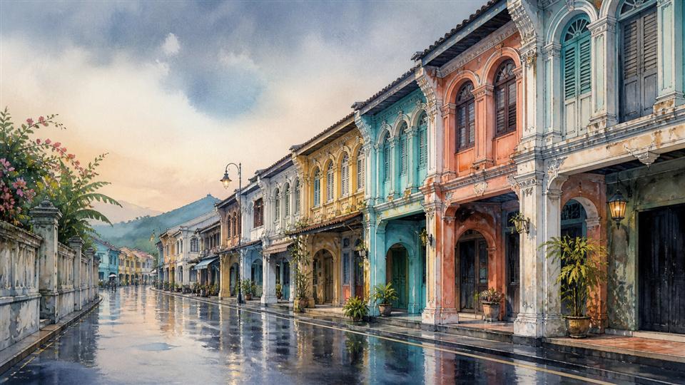 Clean low-resolution cover excerpt inspired by Phuket Old Town